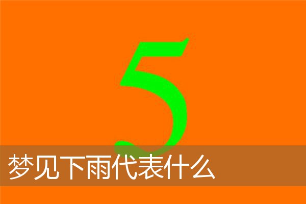 梦见下雨代表什么_周公解梦