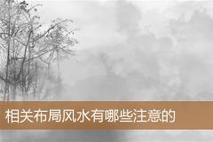 相关布局风水有哪些注意的
